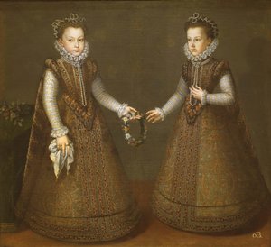 Spädbarnen Isabel Clara Eugenia och Catalina Micaela av Alonso Sánchez Coello