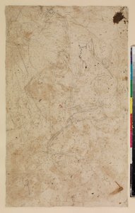 Figurstudier med en knästående kvinna i profil, tergo, 1600-talet av Alonso del Arco