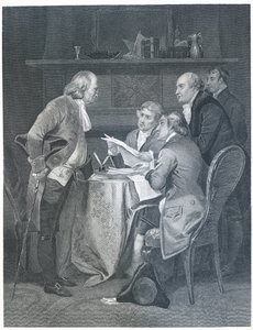 Utarbetande av självständighetsförklaringen 1776, 1859 av Alonzo Chappel