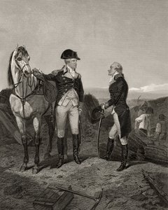 Första mötet mellan George Washington och Alexander Hamilton, från "Life and Times of Washington", volym I, publicerad 1857 av Alonzo Chappel