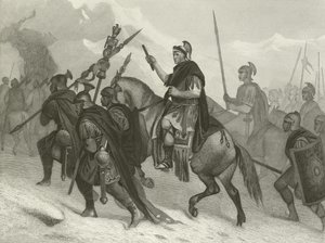 Hannibal och hans armé korsar Alperna, 218 f.Kr av Alonzo Chappel