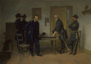 Lee kapitulerar för Grant vid Appomattox av Alonzo Chappel