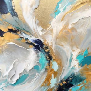 Dynamic Gold Teal – abstrakt av Alpenglow Workshop
