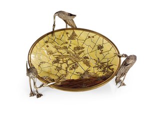 Bägare (Tazza), intarsia av Ferdinand Duvinage, andra hälften av 1800-talet (försilvrad och förgylld brons, elfenben och trä) (se även 476612)