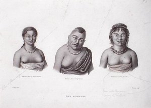Wives of the Hawaiian Chiefs from the Sandwich Islands, c.1824 (gravyr)