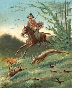 Baron Munchausens äventyr (chromolitho) av Alphonse Adolphe Bichard