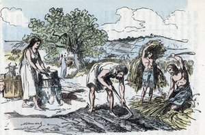 Vardagsliv i förhistorien: skådeplats för jordbruksarbete i järnåldern Gravyr från "" La nature et l