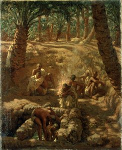 Berbers at an Oasis Well (olja på duk) av Alphonse Etienne Dinet