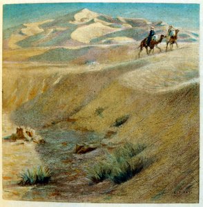 Illustration av Dinet ur "Mirages" Scener ur det arabiska livet. 1906. Mirages, Scenes De La Vie Arab illustrerades av Etienne Dinet och kommenterades av Silman Ben Ibrahim Bamer. Nasreddine Dinet föddes som Alphonse-Etienne Dinet; (1861-1929) var en frans av Alphonse Etienne Dinet