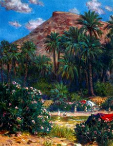 Oasis av Nasreddine Dinet (Alphonse-Étienne Dinet). 1861 1929. fransk orientalistisk målare 1918