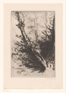 träd av Alphonse Legros (signed by artist)