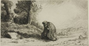 En vagabond som går längs en körfält av Alphonse Legros