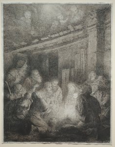 Tillbedjan av herdarna. av Alphonse Legros