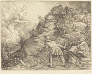 Allegori om bonden och förmögenheten: Allegoriskt ämne av Alphonse Legros