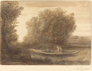 Böj i floden Un coin de riviere. av Alphonse Legros