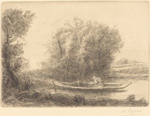 Böj i floden Un coin de riviere. av Alphonse Legros