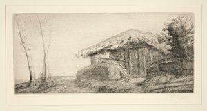 Fårstall på sluttningen (Shepherd av Alphonse Legros