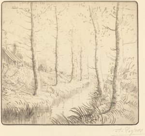 Björkar längs vattnet av Alphonse Legros