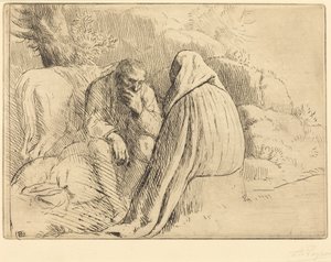 Bohemien Encampment (Bohemierläger) av Alphonse Legros