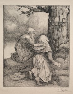 Böjer sig inför trädet Larbre de salut. av Alphonse Legros