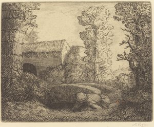 Bron vid bruket (Le pont du moulin) av Alphonse Legros