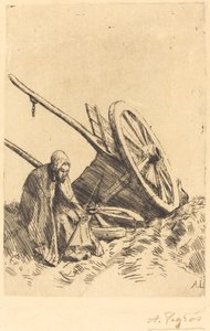 Broken Cart Den trasiga vagnen. av Alphonse Legros