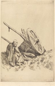 Broken Cart Den trasiga vagnen. av Alphonse Legros