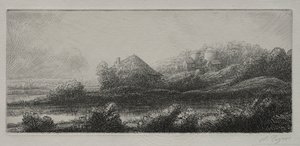 Stuga i träsket. av Alphonse Legros