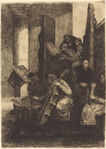 Kör i en spansk kyrka Kören i en spansk kyrka, 1860. av Alphonse Legros