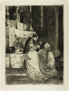 Kommunion i kyrkan St. Médard av Alphonse Legros