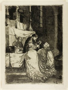 Kommunion i kyrkan St. Médard av Alphonse Legros