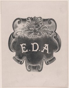 Motbevis på ett avtryck från en namnskylt för Edward D. Adams, ca. 1892. av Alphonse Legros