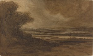 Landsbygden i Bourgogne [recto]. av Alphonse Legros