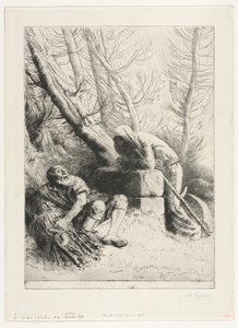 Döden och vedhuggaren, 1881. av Alphonse Legros