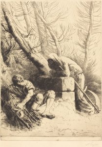 Döden och vedhuggaren, 4:e tallriken (La mort et le bucheron) av Alphonse Legros