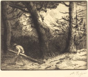 Edge of a Forest in Bourgogne (Un coin de foret en Bourgogne) av Alphonse Legros