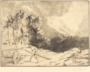 Edge of a Forest in Bourgogne Un coin de foret en Bourgogne. av Alphonse Legros