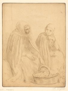 Äggförsäljare, 1:a tallrik Äggförsäljare. av Alphonse Legros