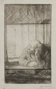 Kväll vid fönstret. av Alphonse Legros