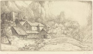 Gård vid klostret The Abbey Farm. av Alphonse Legros