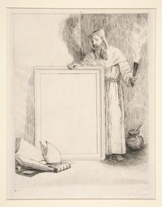 "Femtio avbildningar av 10 etsningar" (Titelsidan till serien utgiven av Marseille Holloway) av Alphonse Legros