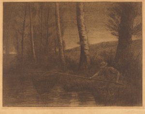 Fiskare med ett ringnät (La peche a la trouble) av Alphonse Legros