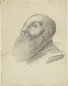 Huvudet på en skäggig man av Alphonse Legros