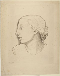 Kvinnohuvud av Alphonse Legros