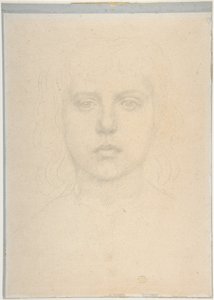 Huvudstudie av en flicka av Alphonse Legros
