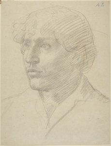 Huvudstudie av en man av Alphonse Legros