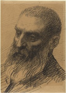 Chef för en man vänd åt vänster. av Alphonse Legros
