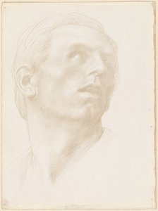 Chef för en man som tittar upp till höger, 1890-talet. av Alphonse Legros