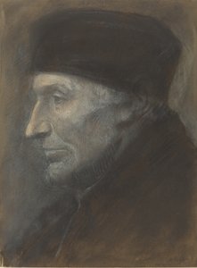 Huvud av en man med kalot. av Alphonse Legros
