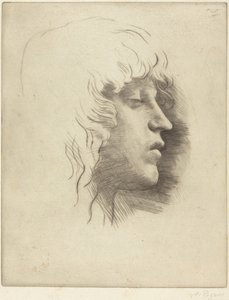 Head of a Young Girl (En ung flickas huvud) av Alphonse Legros